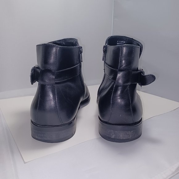 Steve Madden Black Leather Men's Zipper Ankle Boots size 9 - Picture 5 of 13